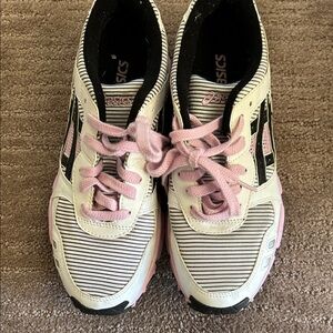 Asics White and Pink Women's Athletic Shoes